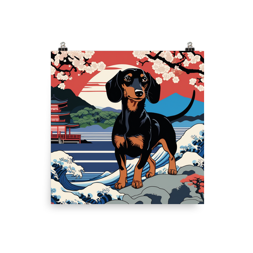 PugMug Custom Black Dachshund Poster