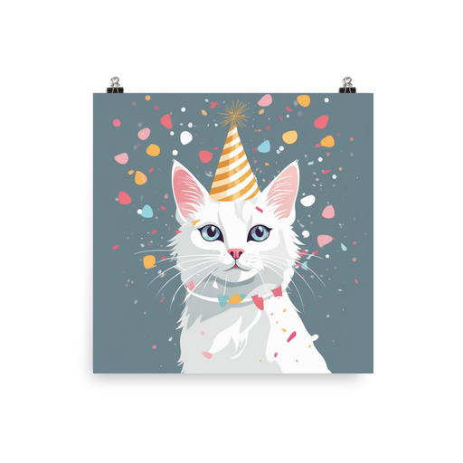 PugMug Custom White Companion Cat Poster