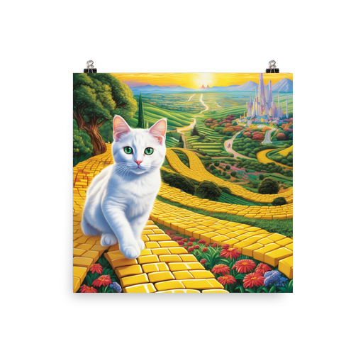 PugMug Custom White Companion Cat Poster