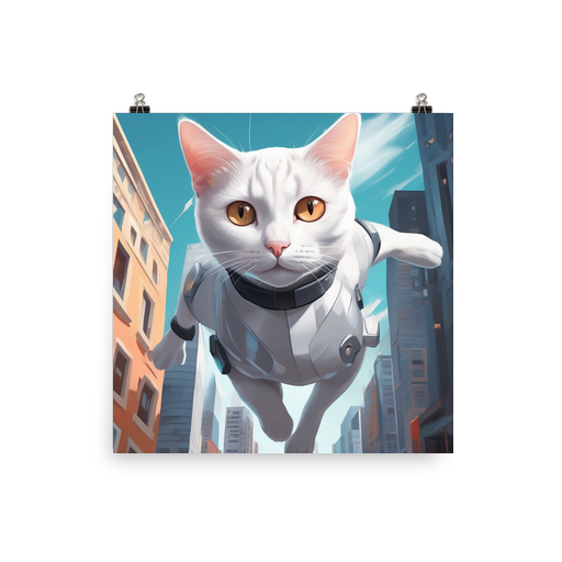 PugMug Custom White Companion Cat Poster