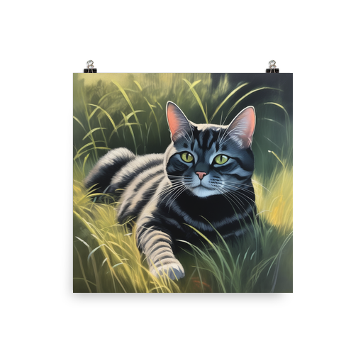 PugMug Custom Black American Shorthair Cat Poster