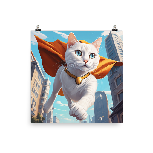PugMug Custom White Companion Cat Poster