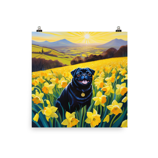 PugMug Custom Black Pug Poster