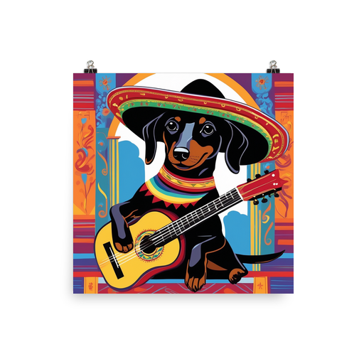 PugMug Custom Black Dachshund Poster