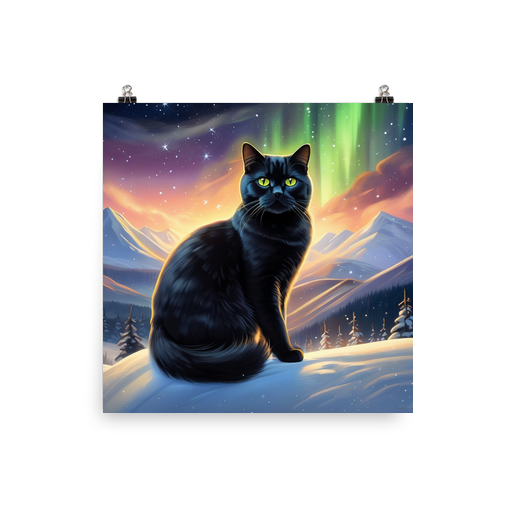 PugMug Custom Black British Shorthair Cat Poster