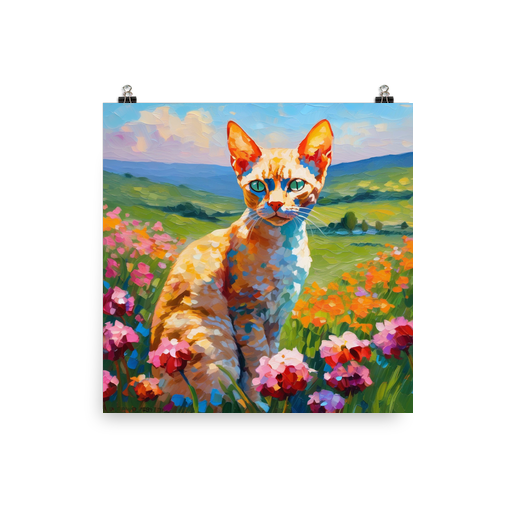 PugMug Custom Tabby Devon Rex Cat Poster