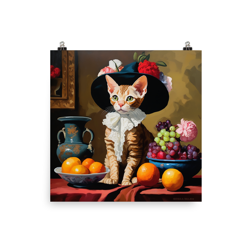 PugMug Custom Tabby Devon Rex Cat Poster