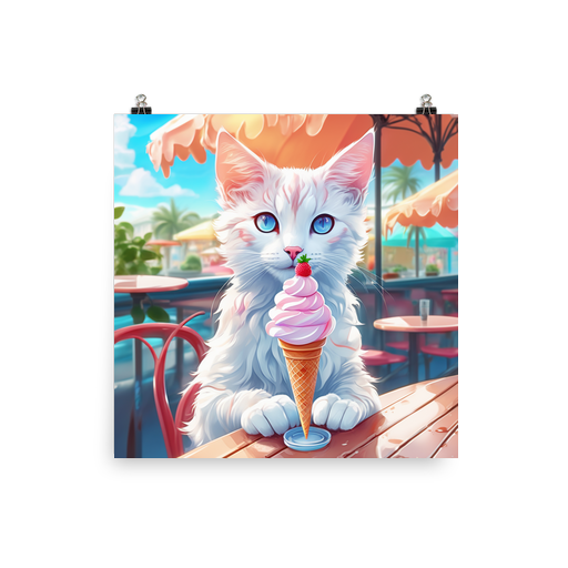 PugMug Custom White Companion Cat Poster