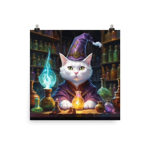 PugMug Custom White American Shorthair Cat Poster