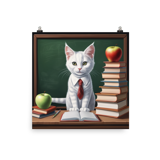 PugMug Custom White Companion Cat Poster