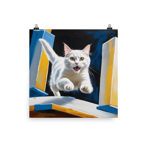 PugMug Custom White Companion Cat Poster