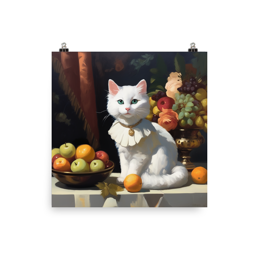 PugMug Custom White Companion Cat Poster