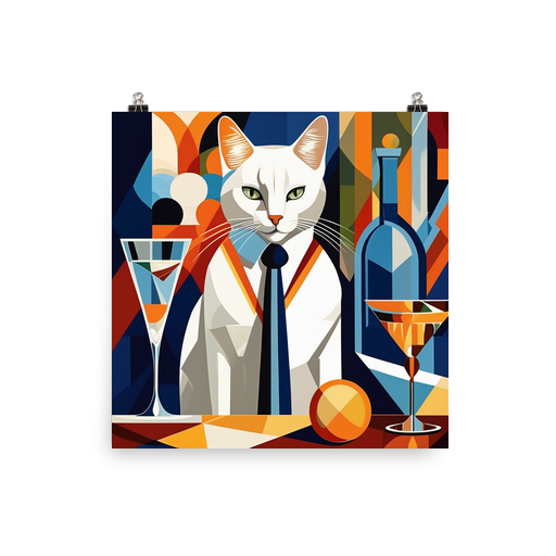 PugMug Custom White Companion Cat Poster