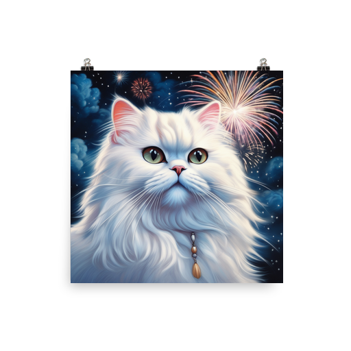 PugMug Custom White Persian Cat Poster