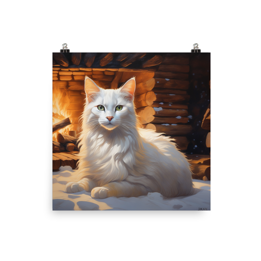 PugMug Custom White Companion Cat Poster