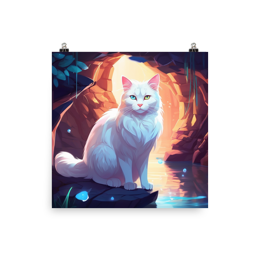 PugMug Custom White Companion Cat Poster