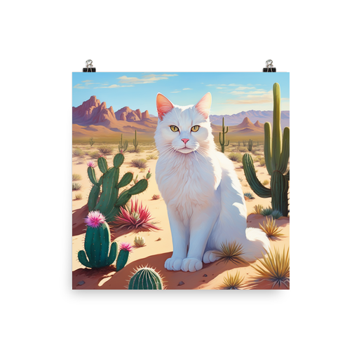PugMug Custom White Companion Cat Poster
