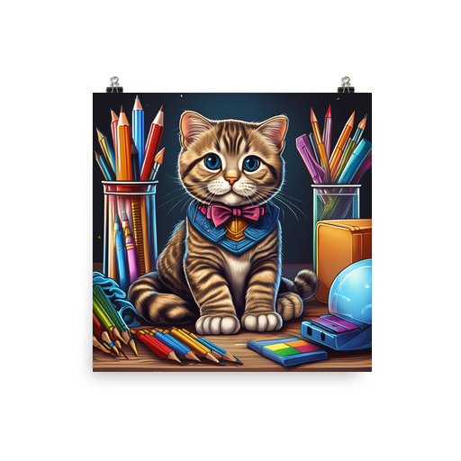 PugMug Custom Tabby Scottish Fold Cat Poster