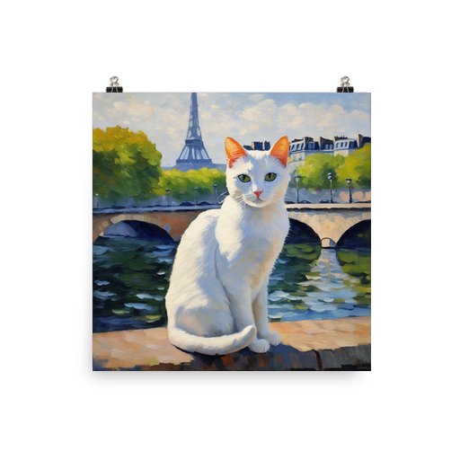 PugMug Custom White Companion Cat Poster