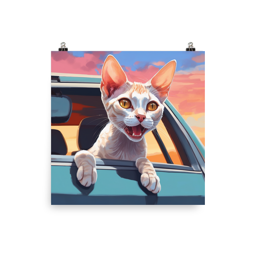 PugMug Custom Tabby Devon Rex Cat Poster