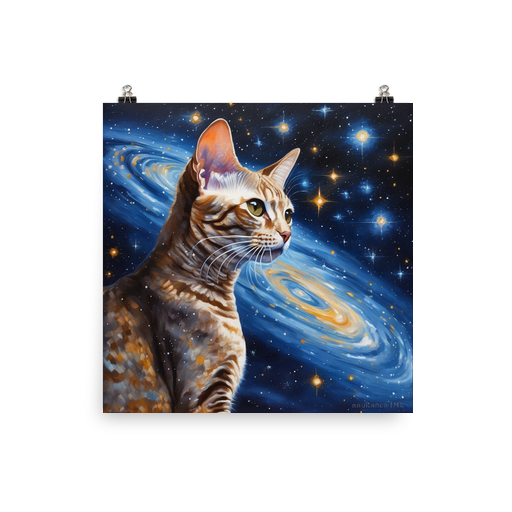 PugMug Custom Tabby Devon Rex Cat Poster