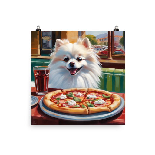 PugMug Custom White Pomeranian Poster