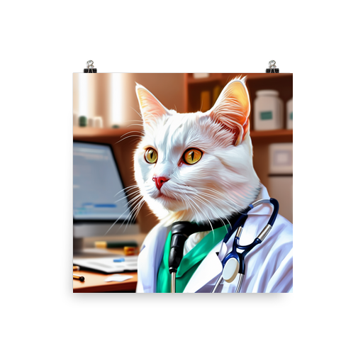 PugMug Custom White Companion Cat Poster