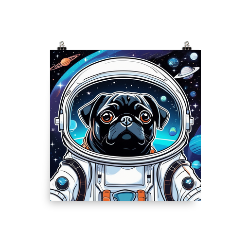 PugMug Custom Black Pug Poster