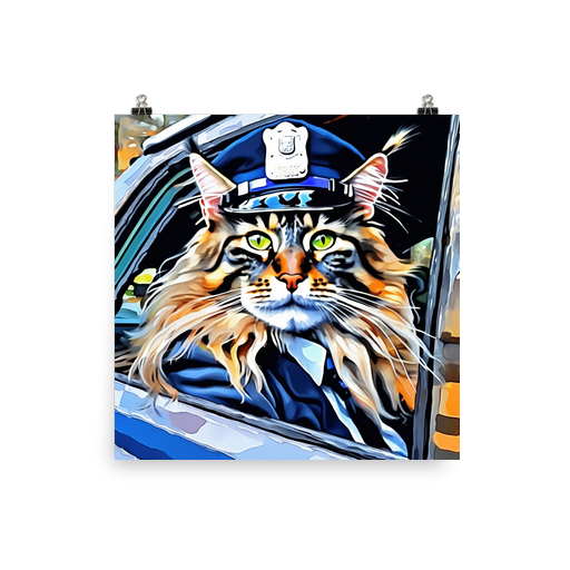 PugMug Custom Tabby Maine Coon Cat Poster