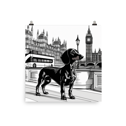 PugMug Custom Black Dachshund Poster