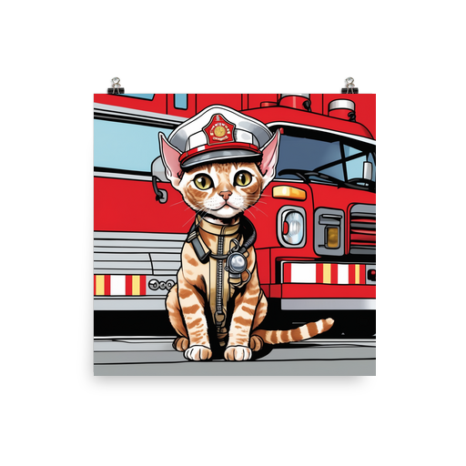 PugMug Custom Tabby Devon Rex Cat Poster