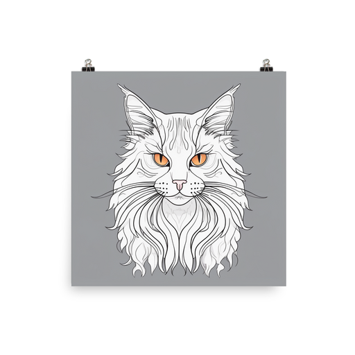 PugMug Custom White Maine Coon Cat Poster