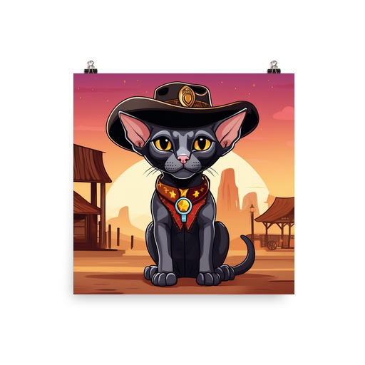 PugMug Custom Black Sphynx Cat Poster