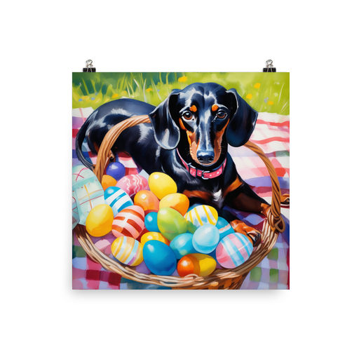 PugMug Custom Black Dachshund Poster