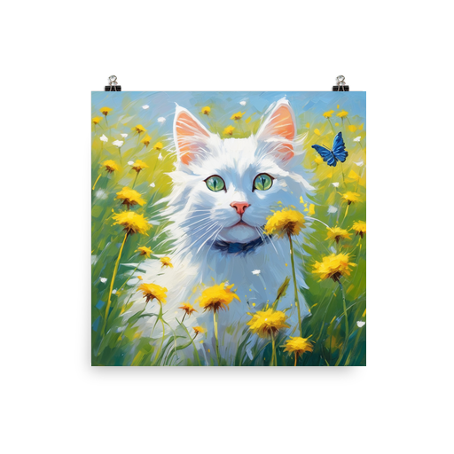 PugMug Custom White Companion Cat Poster
