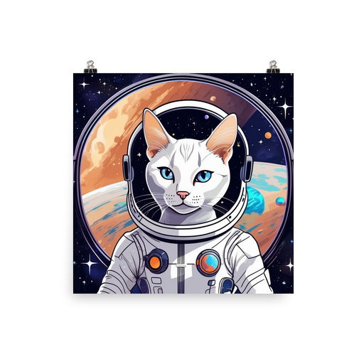 PugMug Custom White Abyssinian Cat Poster