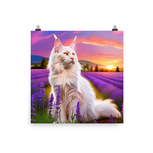 PugMug Custom White Maine Coon Cat Poster