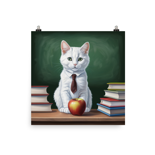 PugMug Custom White Companion Cat Poster