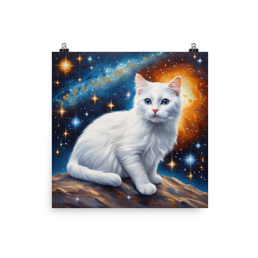 PugMug Custom White Companion Cat Poster