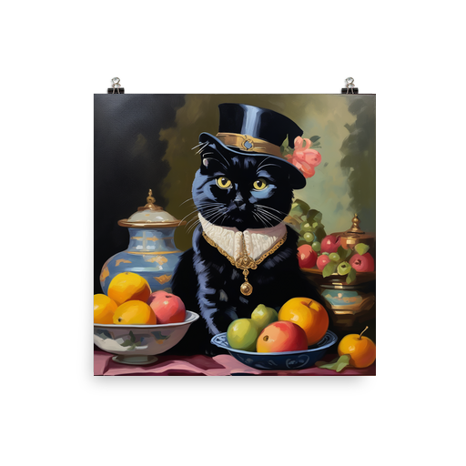 PugMug Custom Black Scottish Fold Cat Poster
