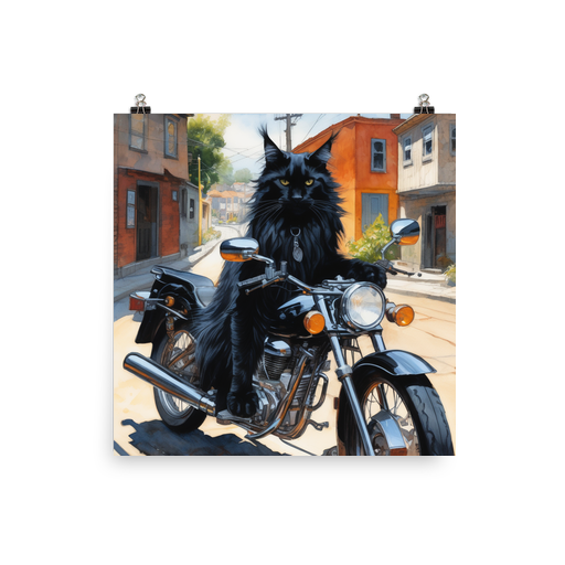 PugMug Custom Black Maine Coon Cat Poster