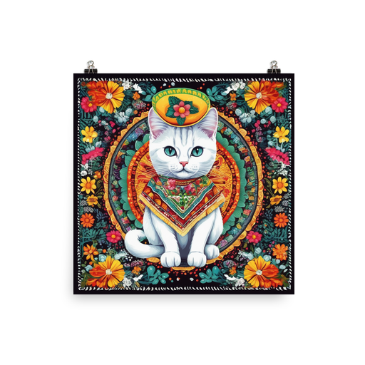 PugMug Custom White Companion Cat Poster