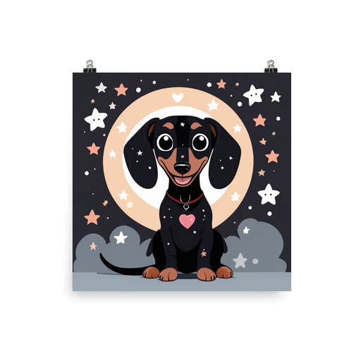 PugMug Custom Black Dachshund Poster