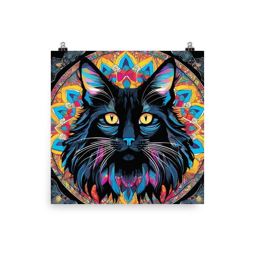 PugMug Custom Black Maine Coon Cat Poster