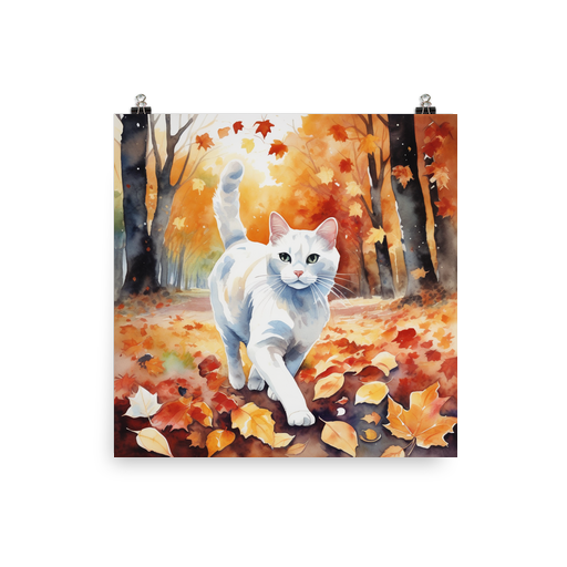 PugMug Custom White Companion Cat Poster