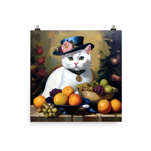 PugMug Custom White British Shorthair Cat Poster