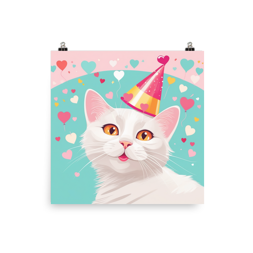 PugMug Custom White Companion Cat Poster