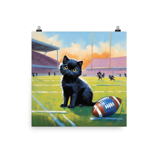 PugMug Custom Black Scottish Fold Cat Poster