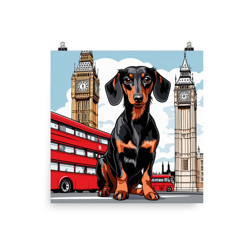 PugMug Custom Black Dachshund Poster