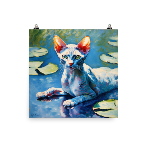 PugMug Custom Tabby Devon Rex Cat Poster